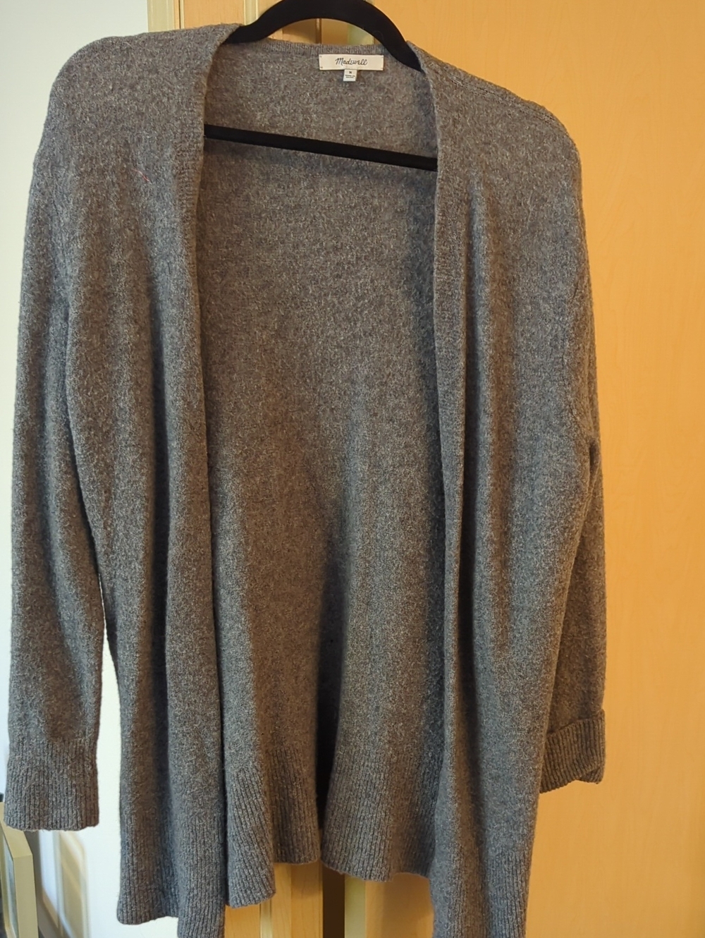 Madewell Gray Open-Front Knit Cardigan